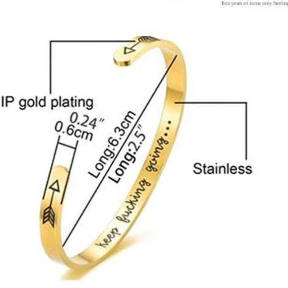 Stainless Steel, Gold Plated Inspirational Bracelet - Picture 2 of 2
